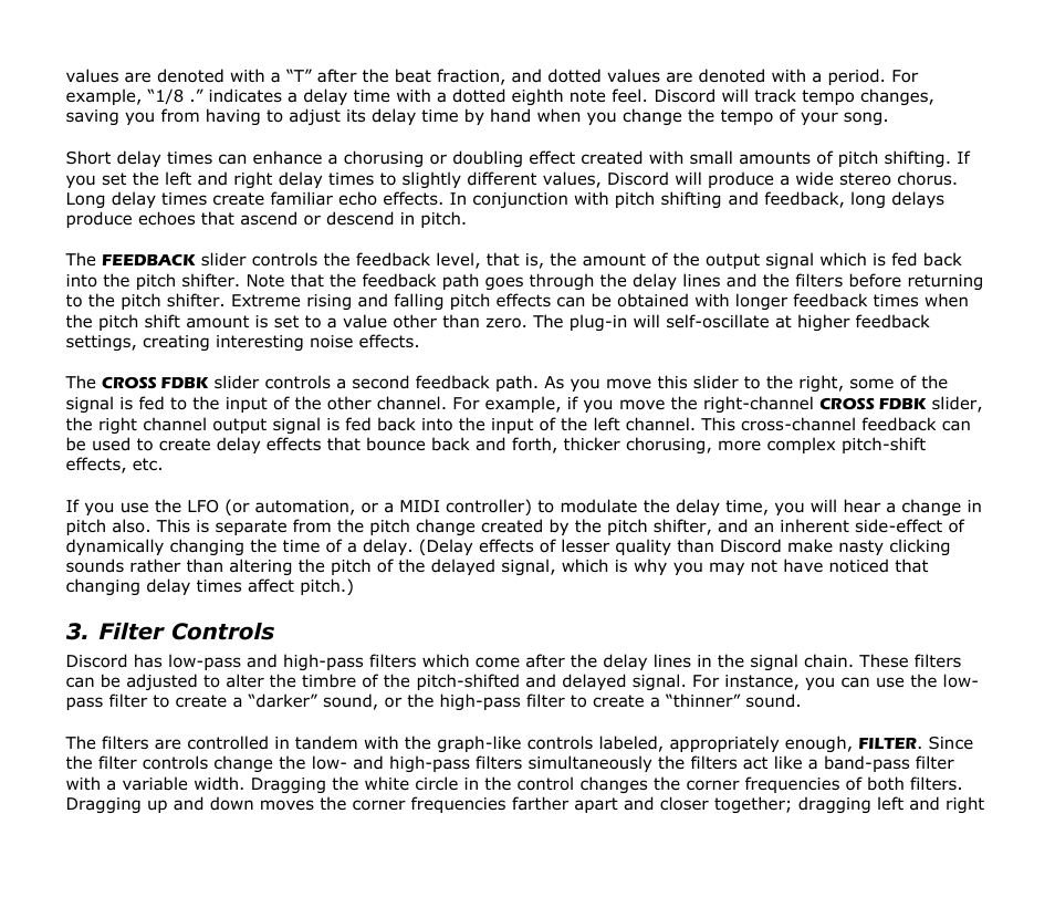 Filter controls | Audio Damage Discord3 Upgrade User Manual | Page 10 / 16