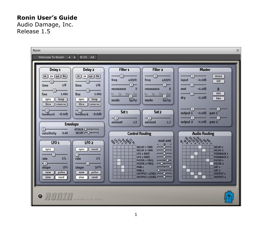 Audio Damage Ronin User Manual | 37 pages