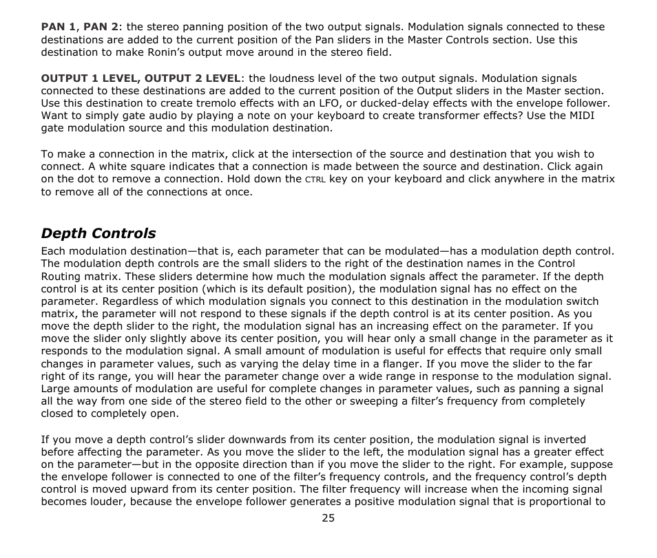 Depth controls | Audio Damage Ronin User Manual | Page 25 / 37