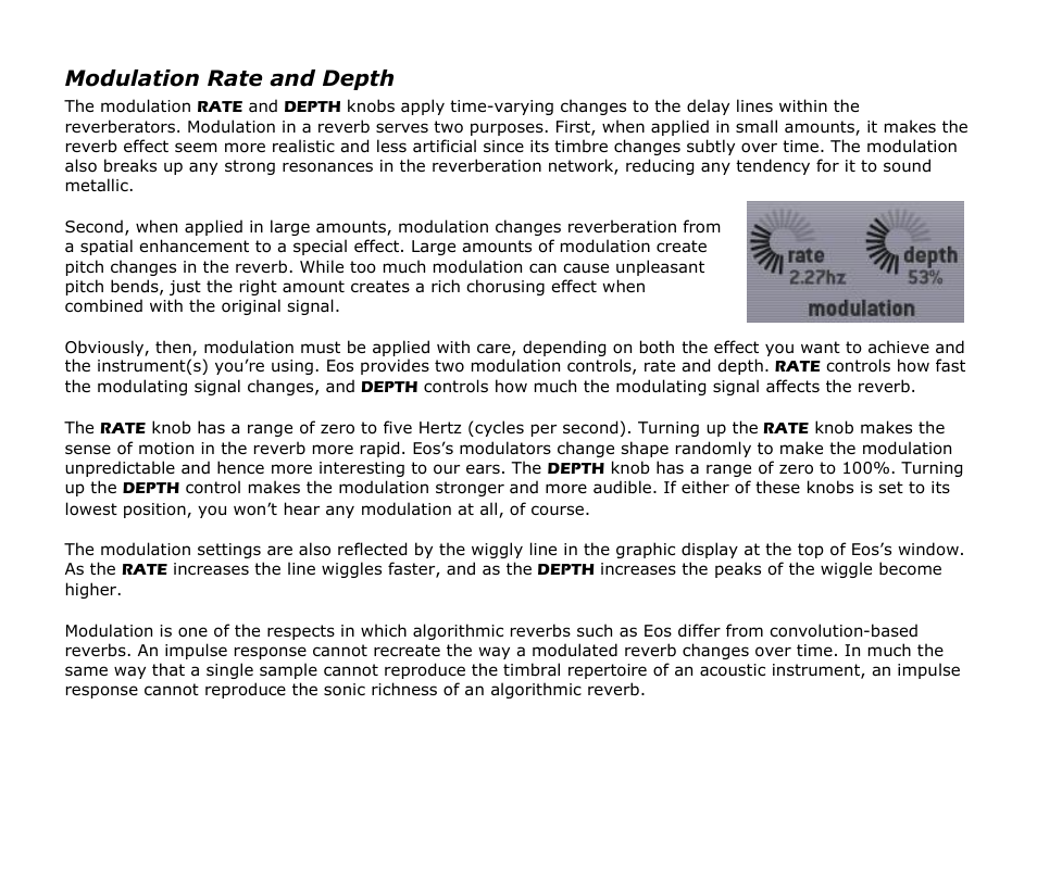 Modulation rate and depth | Audio Damage Eos User Manual | Page 10 / 14