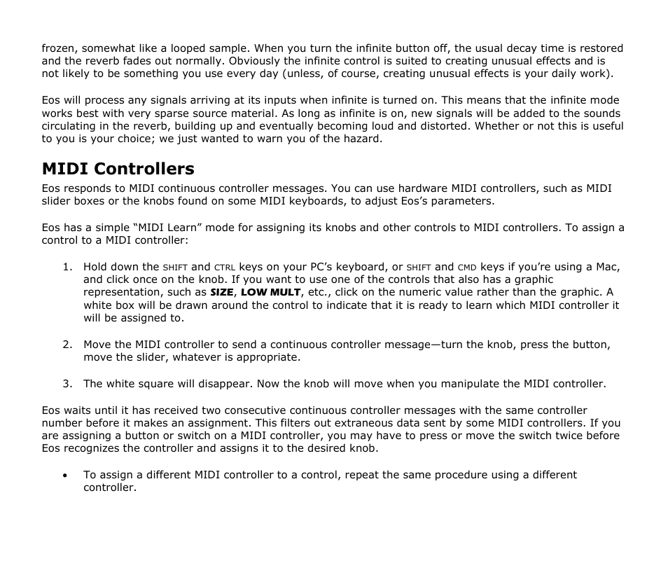 Midi controllers | Audio Damage Eos User Manual | Page 13 / 14