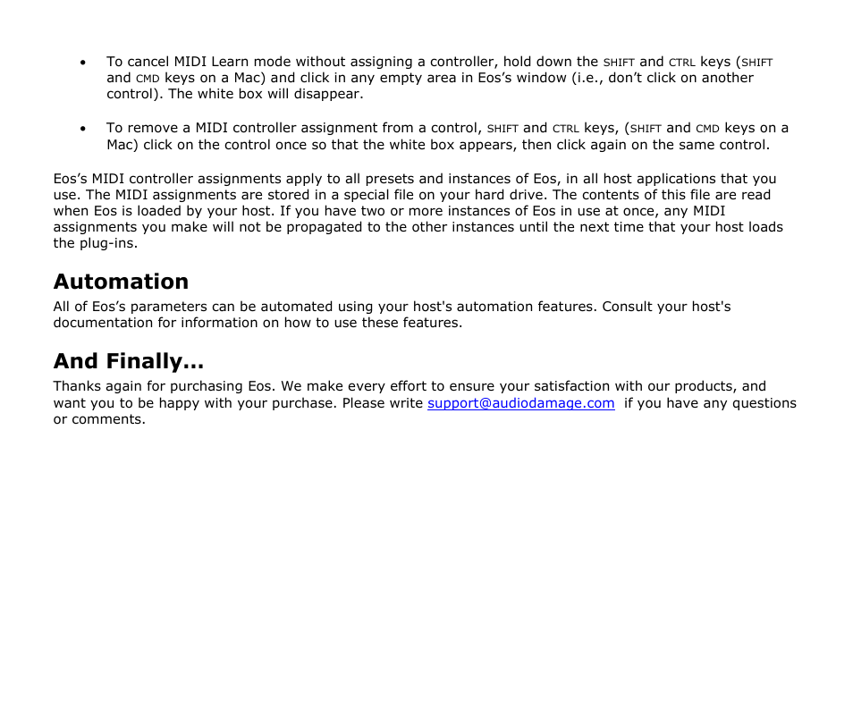 Automation, And finally | Audio Damage Eos User Manual | Page 14 / 14
