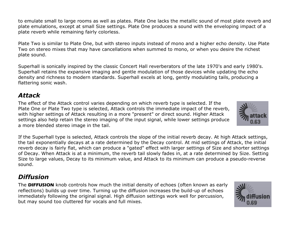 Attack, Diffusion | Audio Damage Eos User Manual | Page 9 / 14