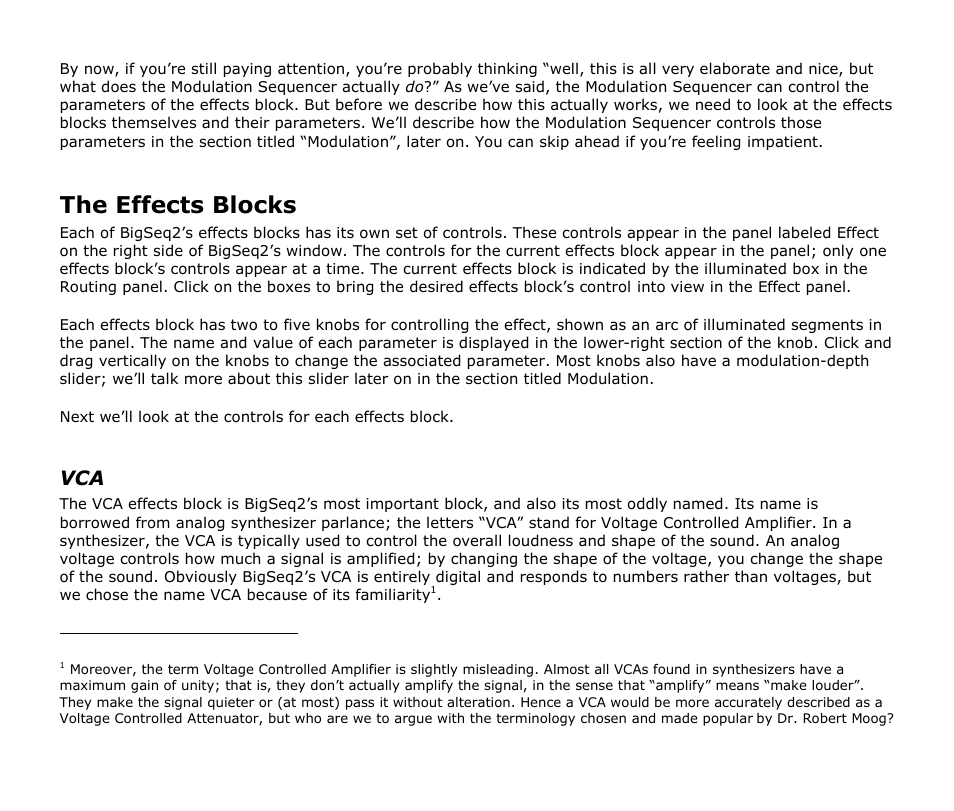 The effects blocks | Audio Damage BigSeq2 User Manual | Page 11 / 24