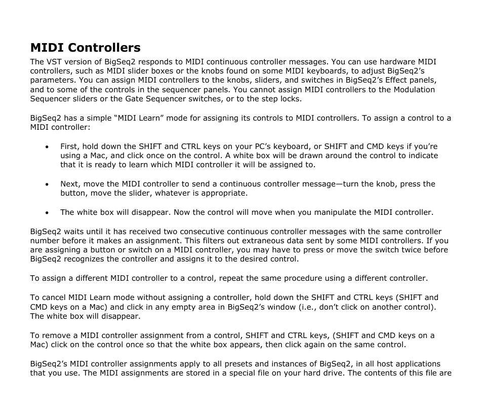 Midi controllers | Audio Damage BigSeq2 User Manual | Page 23 / 24