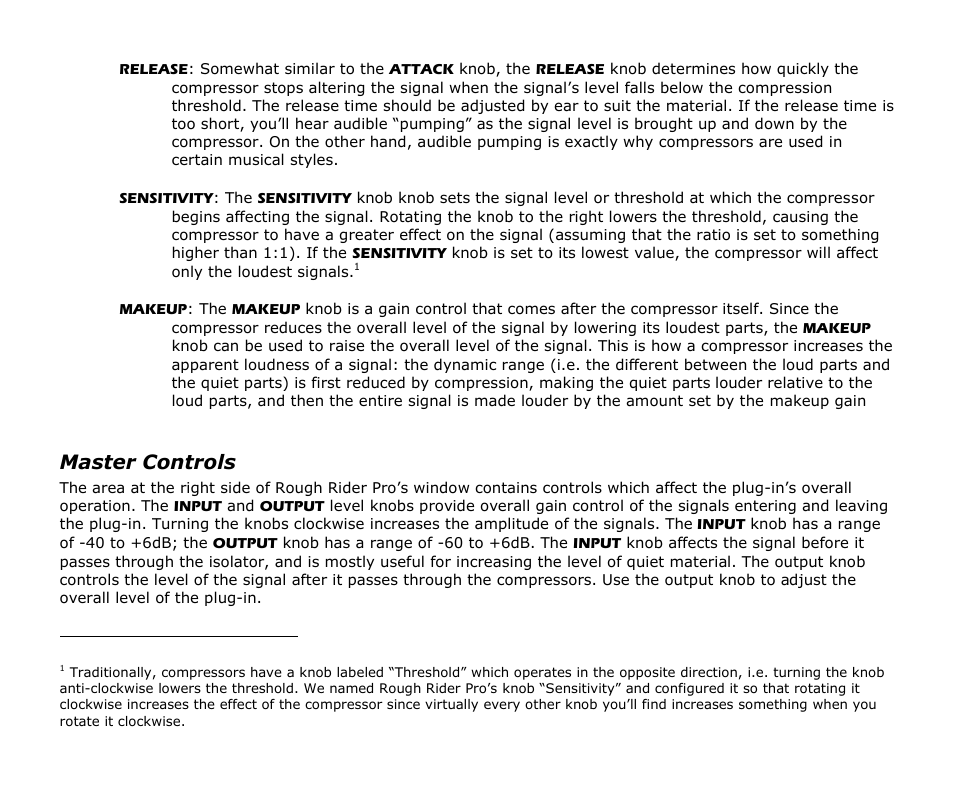 Master controls | Audio Damage Rough Rider Pro User Manual | Page 10 / 12