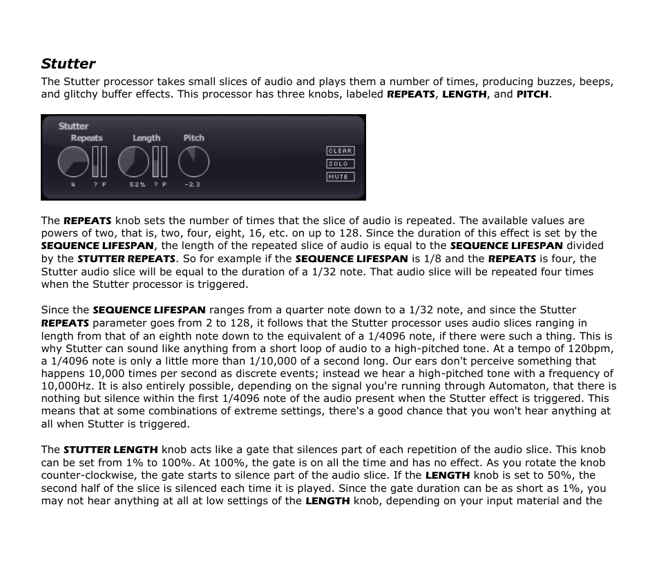 Stutter | Audio Damage Automaton User Manual | Page 14 / 22