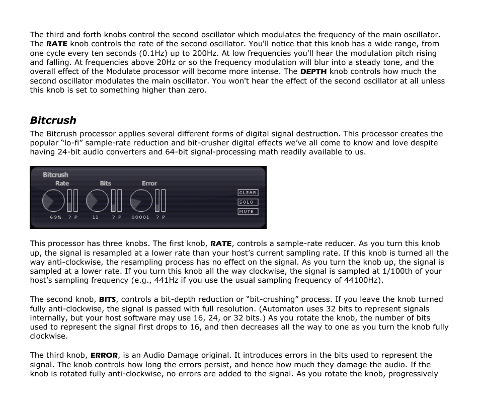 Bitcrush | Audio Damage Automaton User Manual | Page 16 / 22