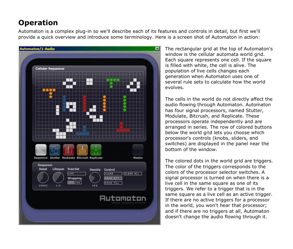 Operation | Audio Damage Automaton User Manual | Page 7 / 22