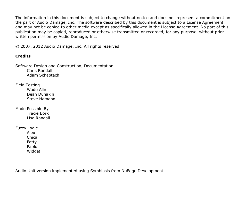 Audio Damage Vapor User Manual | Page 2 / 11