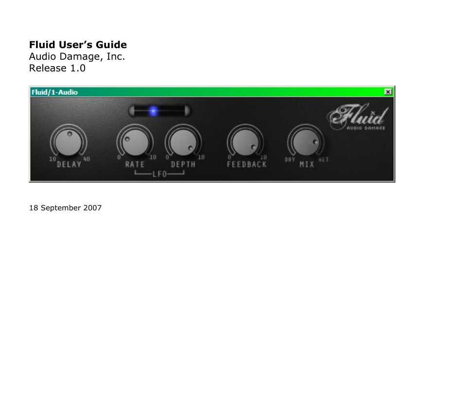 Audio Damage Fluid User Manual | 11 pages