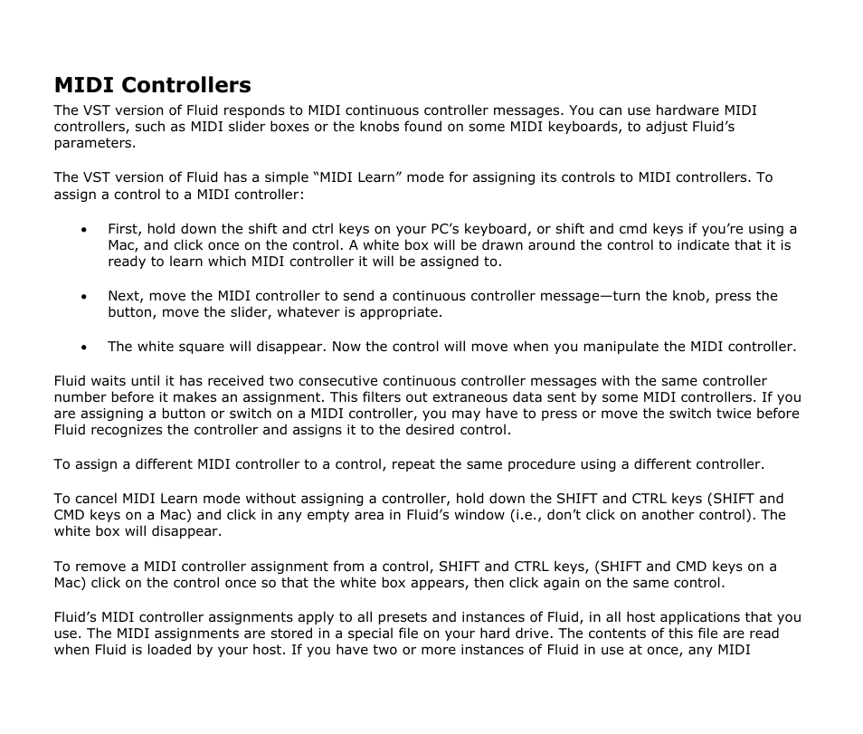 Midi controllers | Audio Damage Fluid User Manual | Page 10 / 11