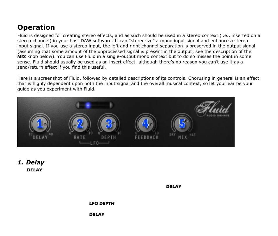 Operation | Audio Damage Fluid User Manual | Page 7 / 11