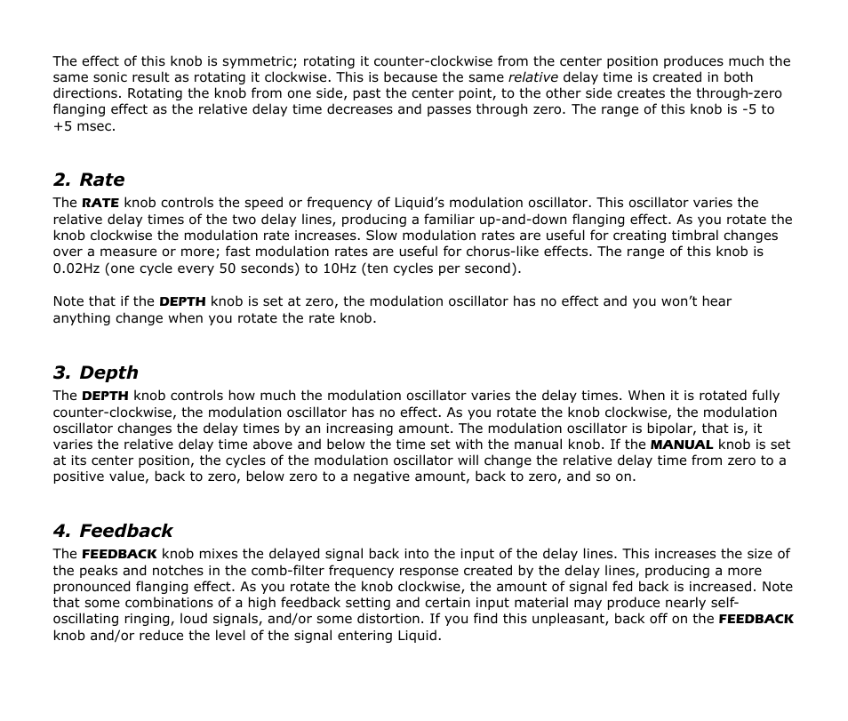 Rate, Depth, Feedback | Audio Damage Liquid User Manual | Page 10 / 13