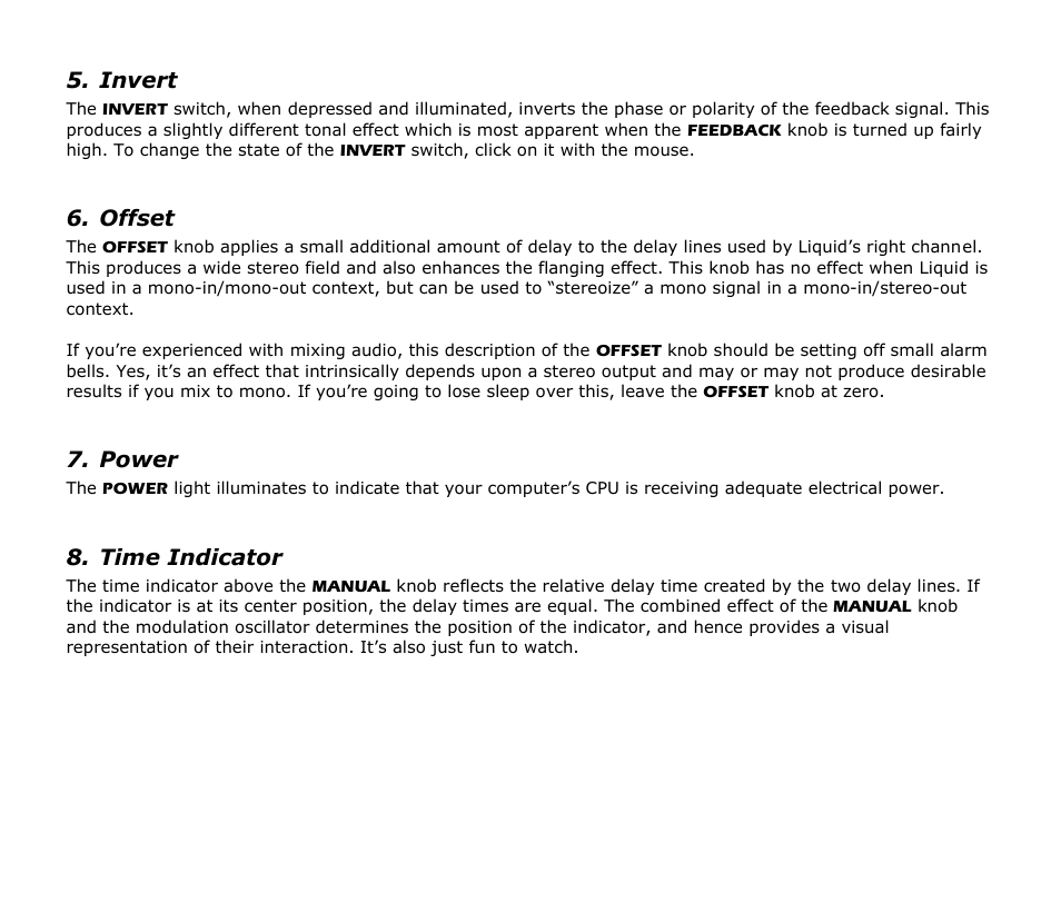 Invert, Offset, Power | Time indicator | Audio Damage Liquid User Manual | Page 11 / 13