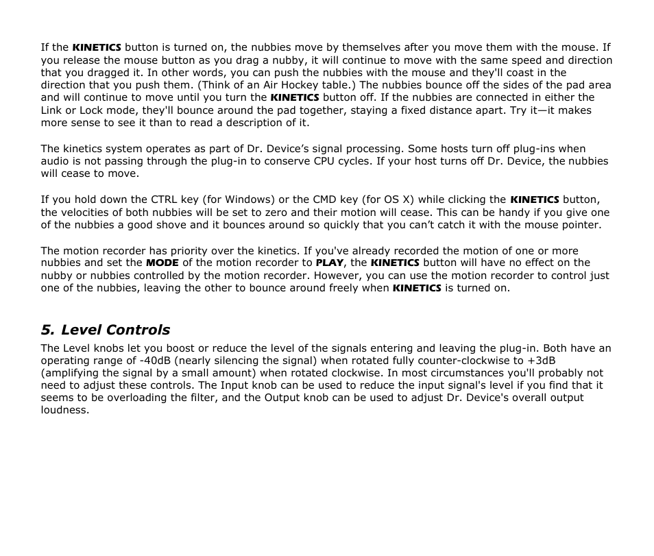 Level controls | Audio Damage Dr. Device User Manual | Page 15 / 17