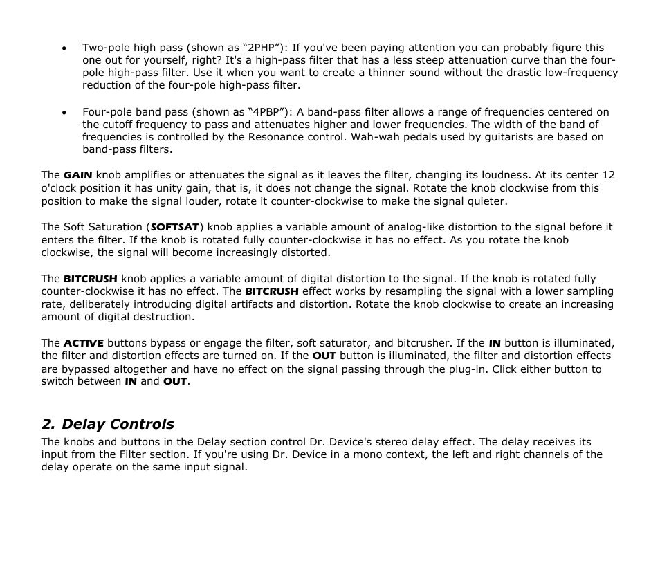 Delay controls | Audio Damage Dr. Device User Manual | Page 9 / 17