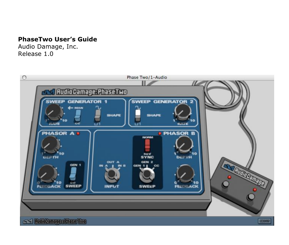 Audio Damage Phase Two User Manual | 16 pages