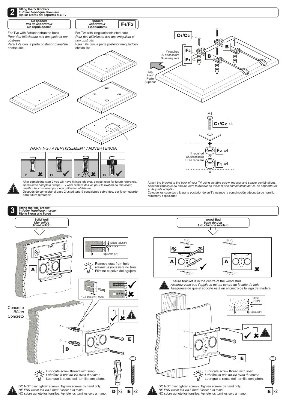 AVF Group NEL100B: TV Wall Mount User Manual | Page 2 / 2