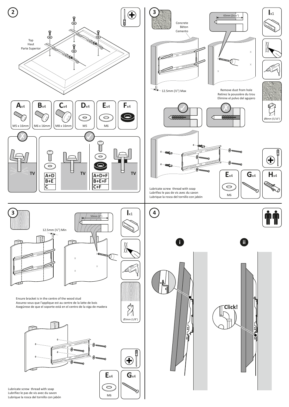 AVF Group AL600: TV Wall Mount User Manual | Page 2 / 2