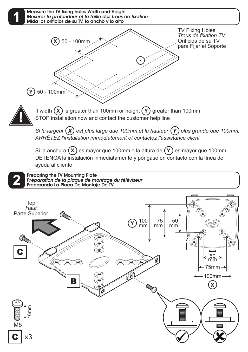 AVF Group GL101: TV Wall Mount User Manual | Page 5 / 10