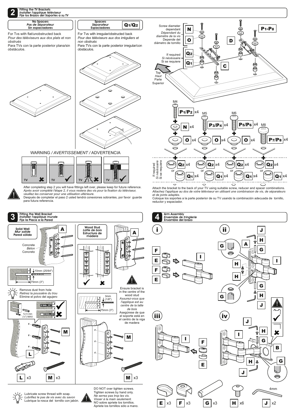 AVF Group NEL204B: TV Wall Mount User Manual | Page 2 / 2
