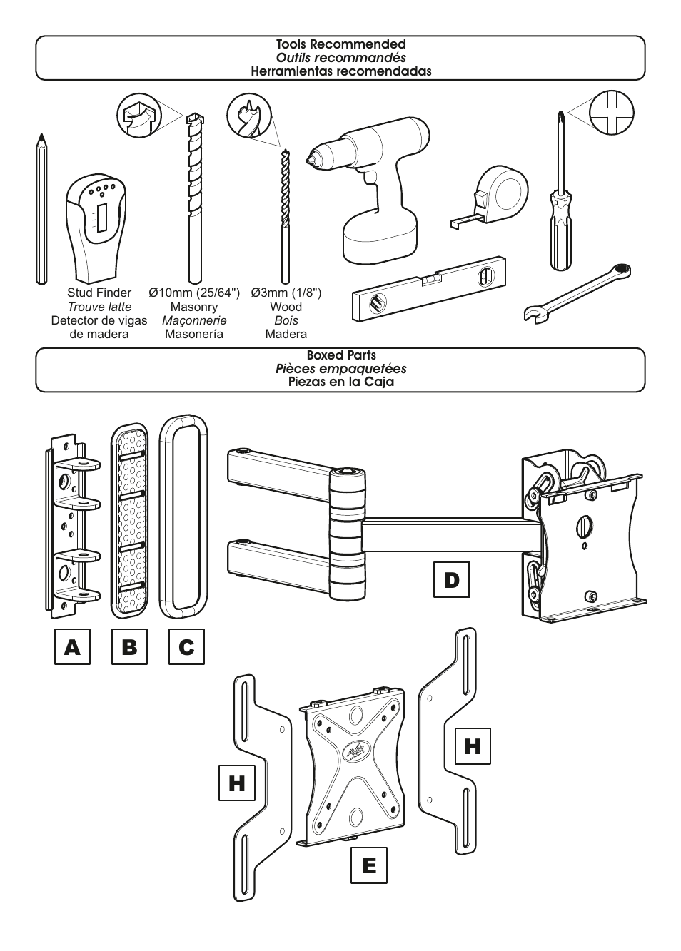 AVF Group YUL204: TV Mount User Manual | Page 4 / 12