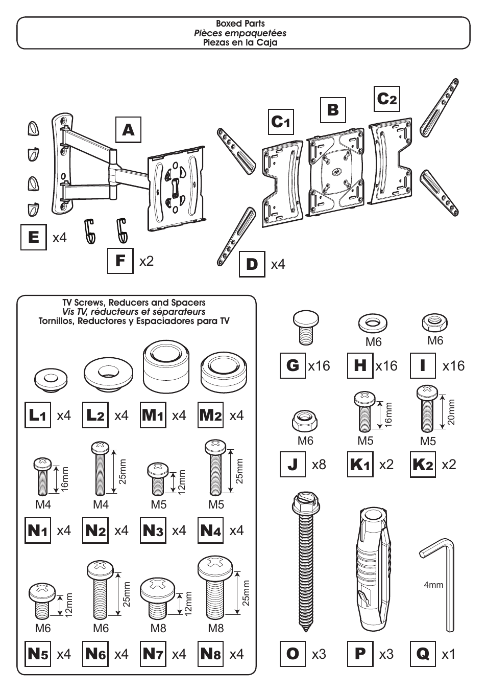 AVF Group GL604: TV Wall Mount User Manual | Page 4 / 14