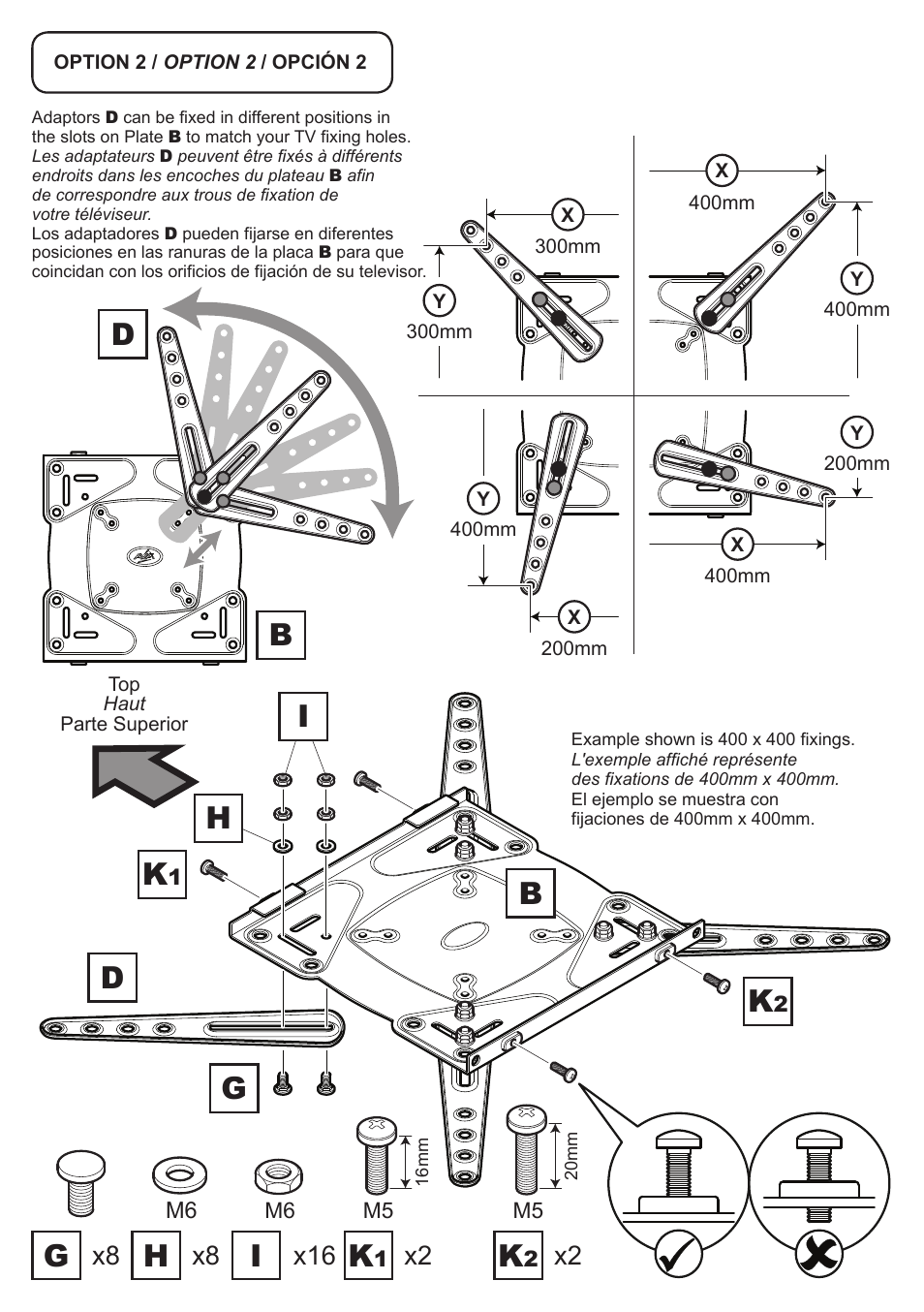 Dg k | AVF Group GL604: TV Wall Mount User Manual | Page 7 / 14