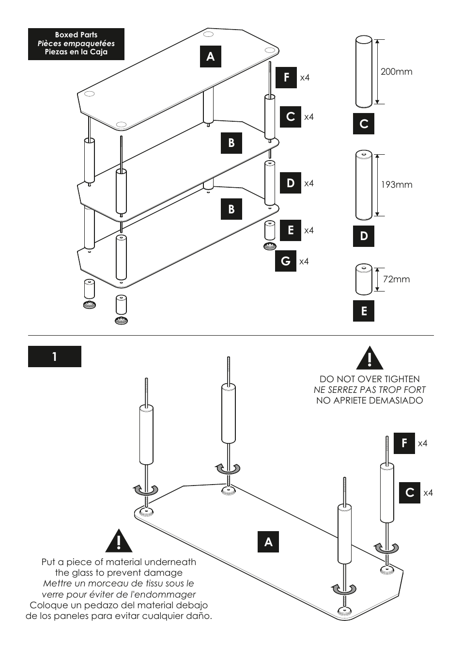 AVF Group SDC1140: Glass TV Stand User Manual | Page 3 / 4