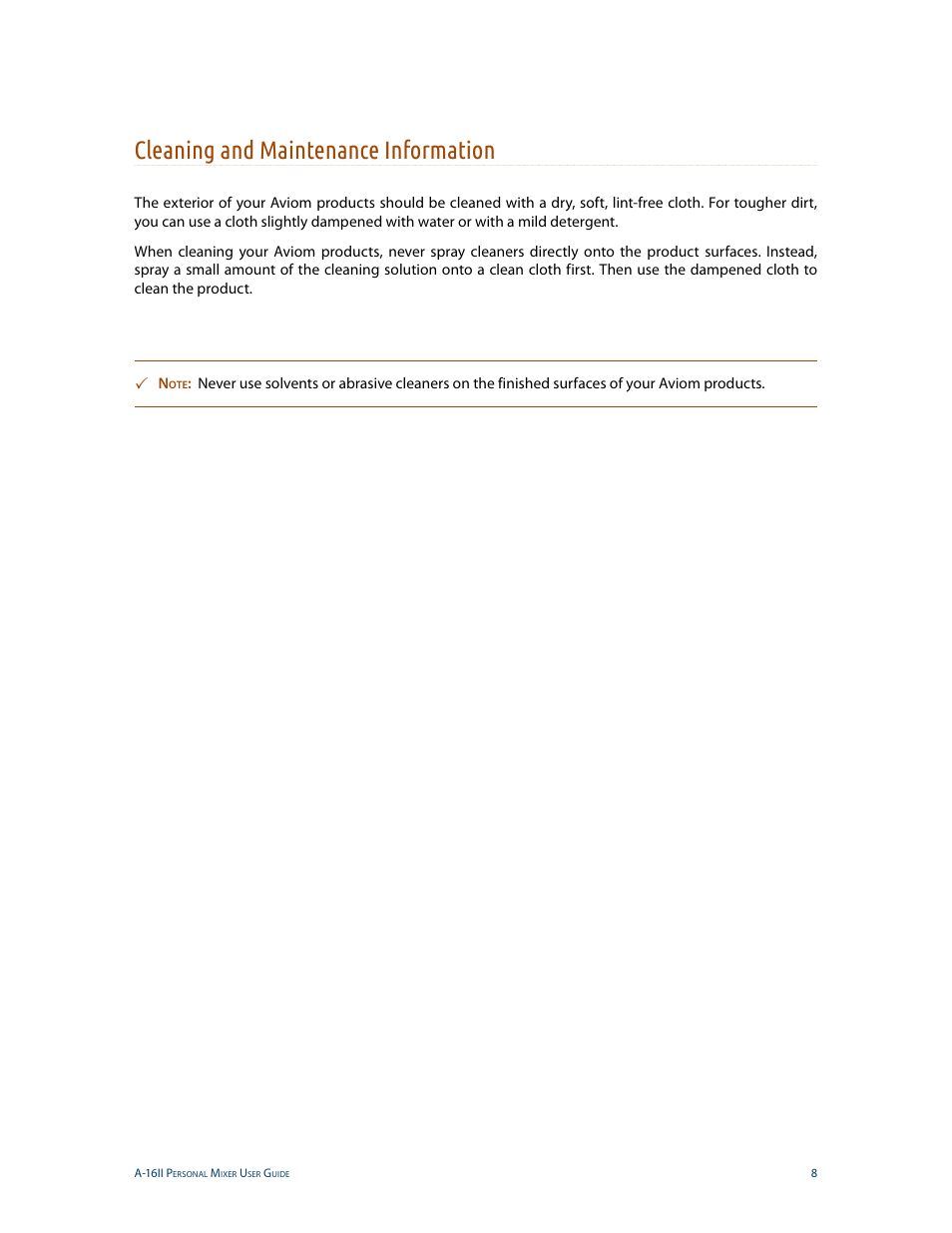 Cleaning and maintenance information | Aviom A-16II User Manual | Page 16 / 53