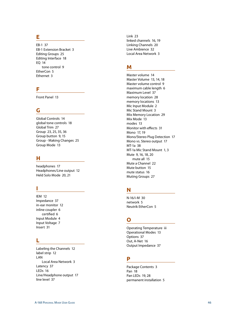 Aviom A-16II User Manual | Page 50 / 53