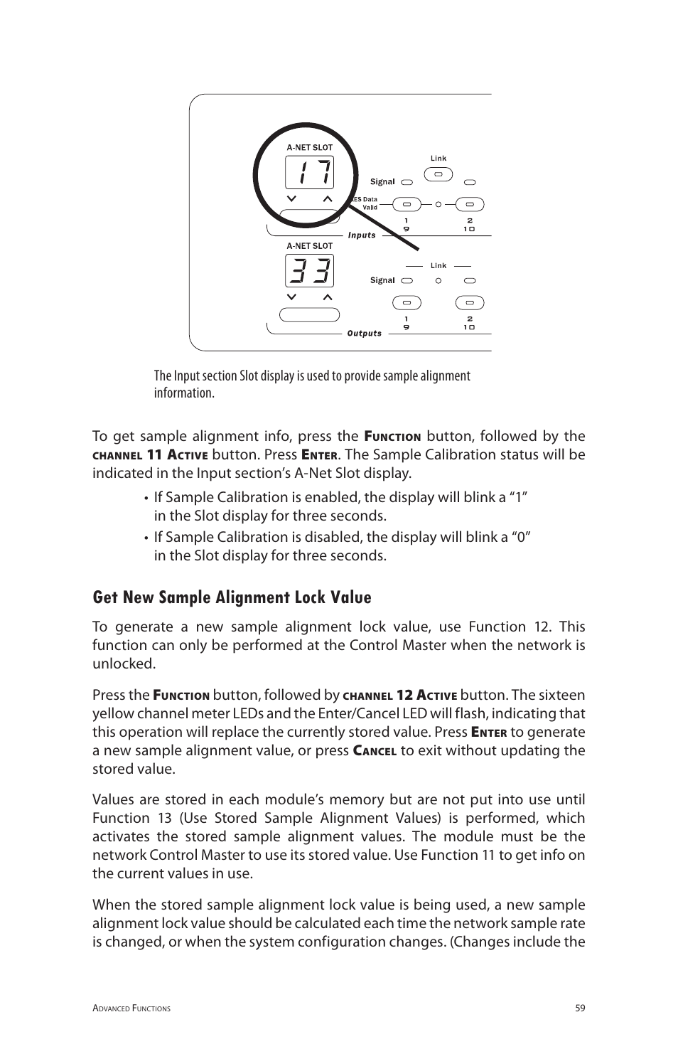 Get new sample alignment lock value | Aviom 6416dio User Manual | Page 69 / 113
