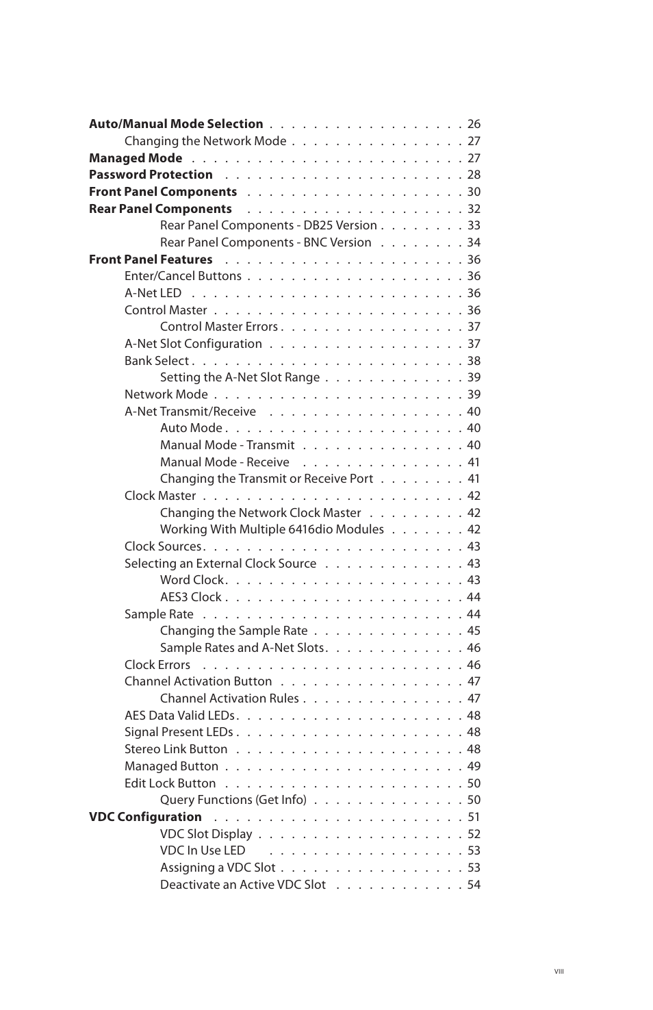 Aviom 6416dio User Manual | Page 8 / 113