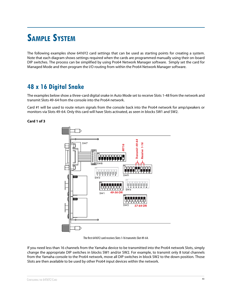 48 x 16 digital snake, Ample, Ystem | Aviom 6416Y2 User Manual | Page 53 / 92