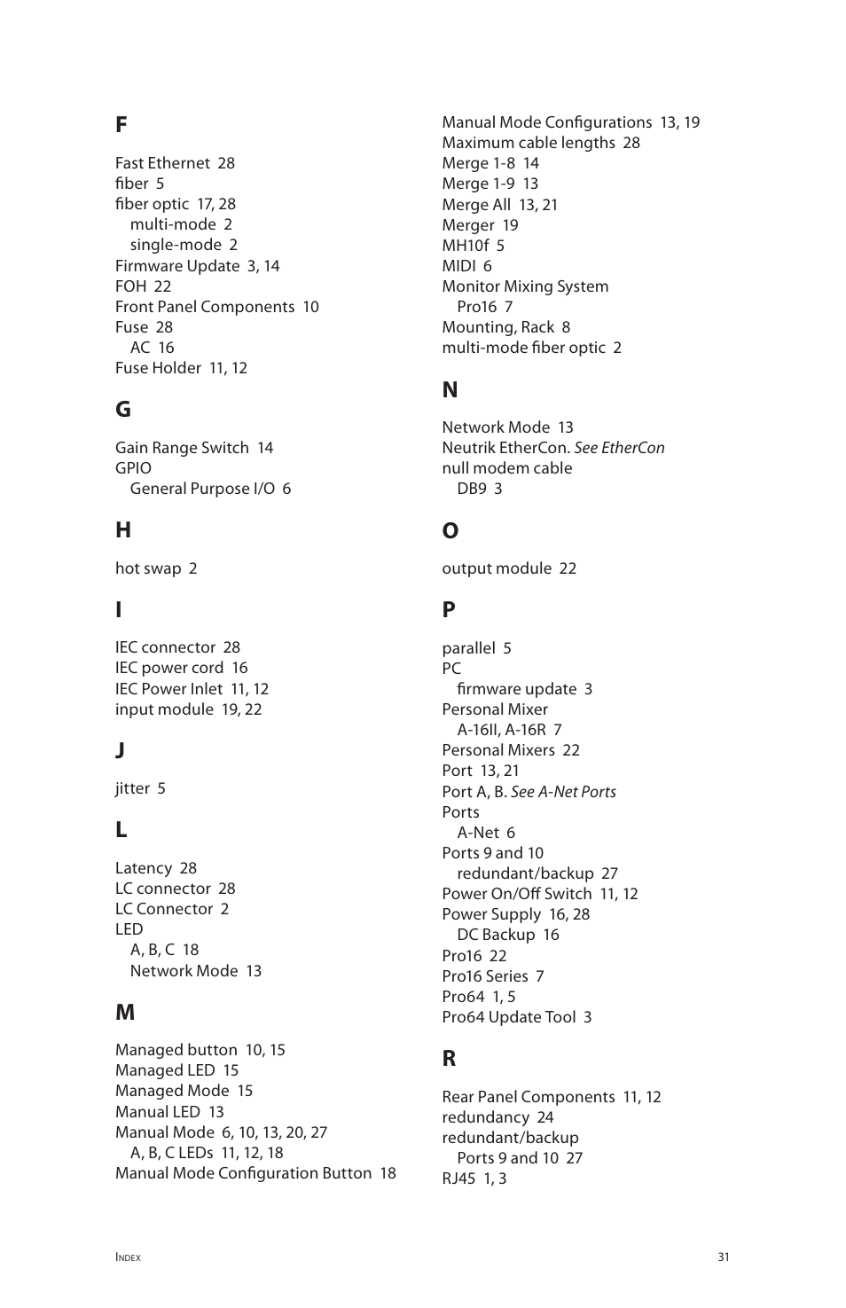 Aviom MH10f User Manual | Page 38 / 41