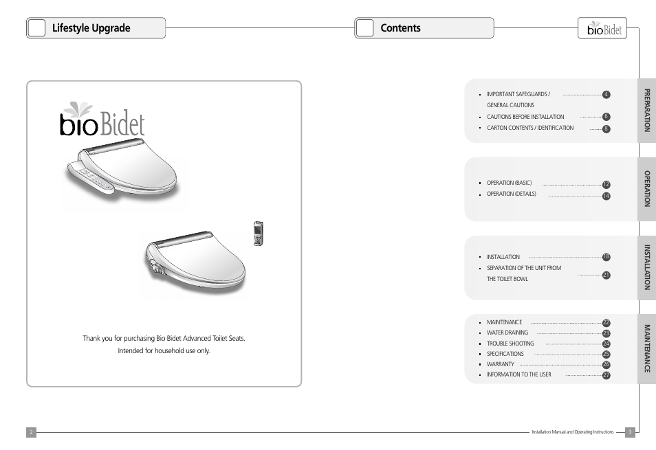 Lifestyle upgrade contents | Bio Bidet BLISS Premier Class Bidet Seat User Manual | Page 2 / 14