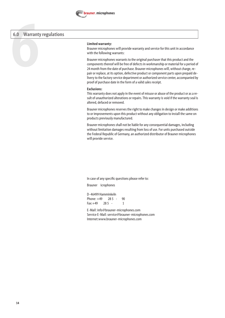 Brauner Microphones VMX lite User Manual | Page 14 / 16
