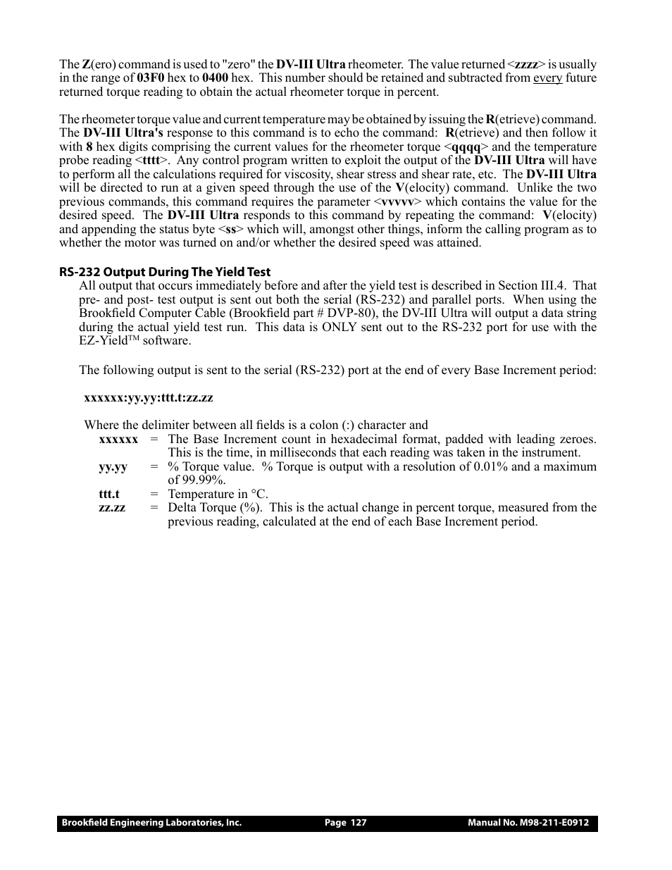 Brookfield DV-III Ultra Rheometer User Manual | Page 127 / 133