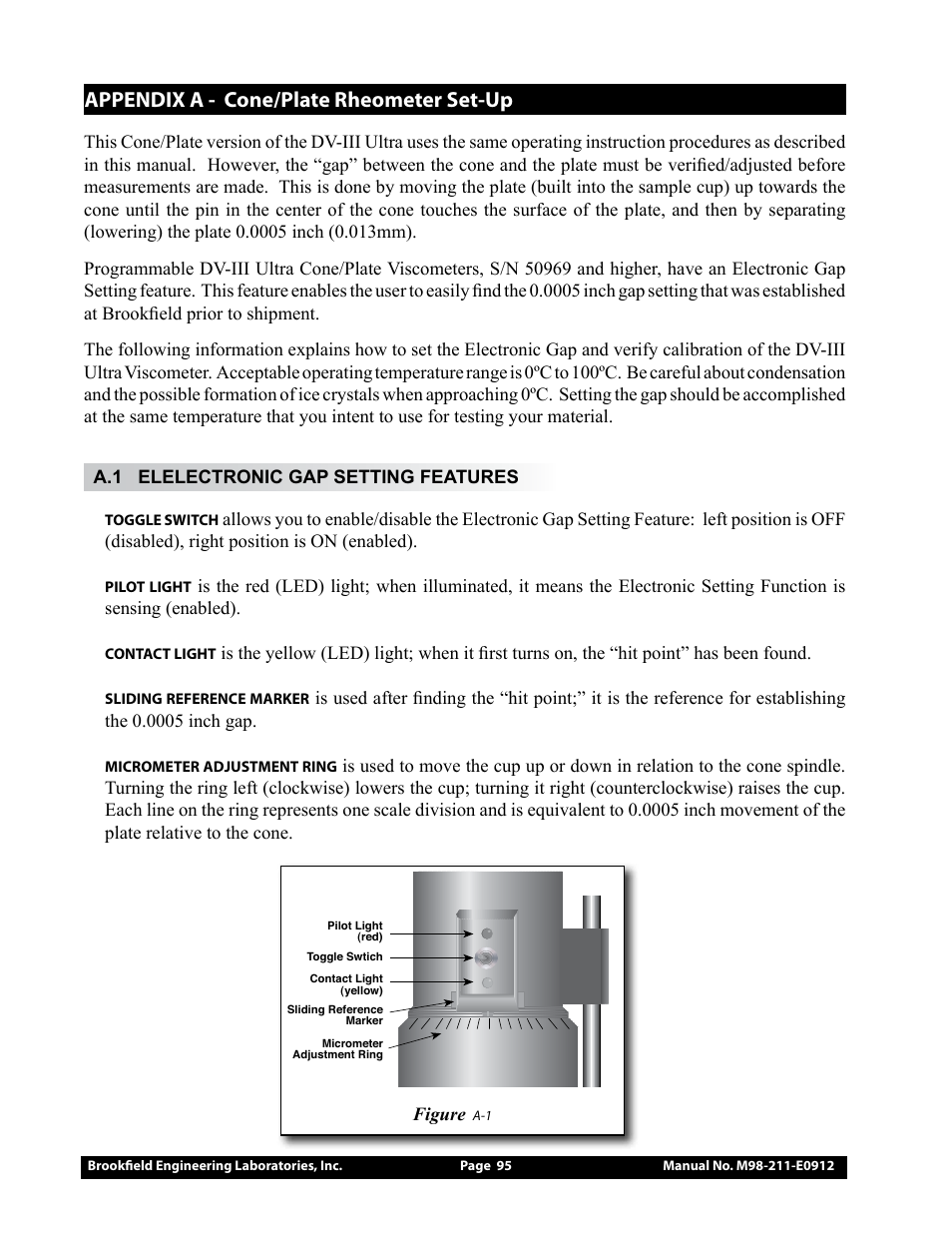 Appendix a - cone/plate rheometer set-up | Brookfield DV-III Ultra Rheometer User Manual | Page 95 / 133