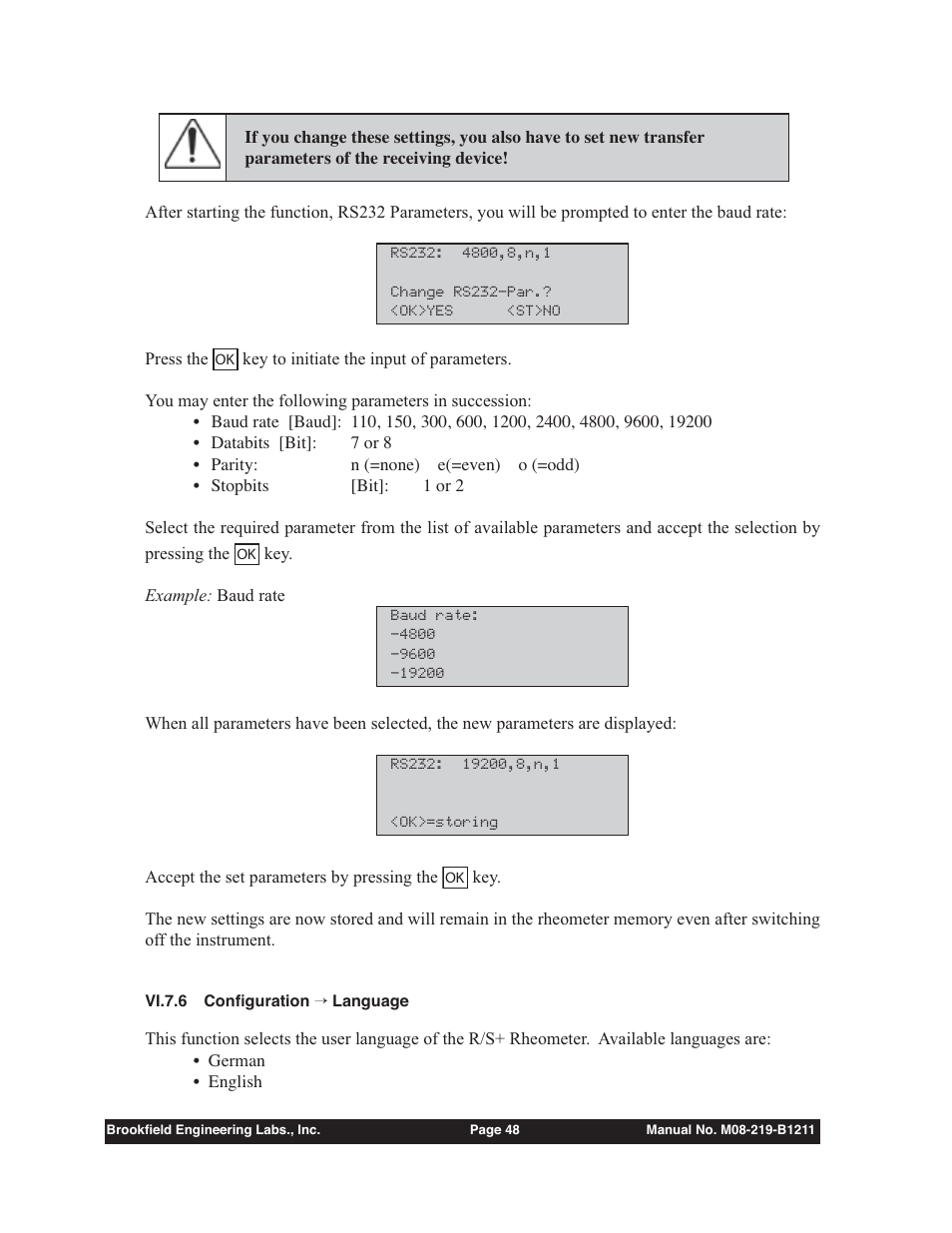 Brookfield R/S Coaxial Cylinder Rheometer User Manual | Page 48 / 81