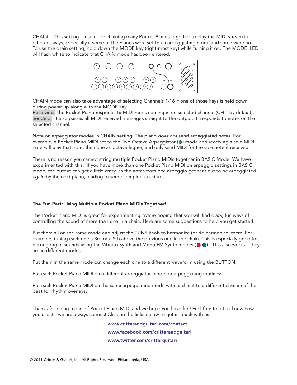 Critter&Guitari Pocket Piano User Manual | Page 3 / 3