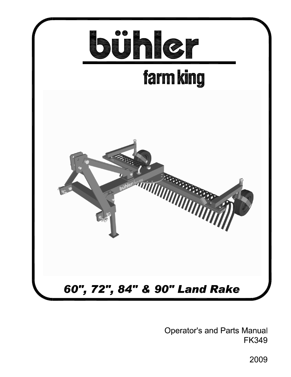 Buhler Landscape Rake FK349 User Manual | 16 pages