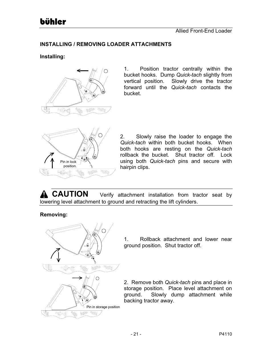 Bühler, Caution | Buhler 2895 User Manual | Page 23 / 46