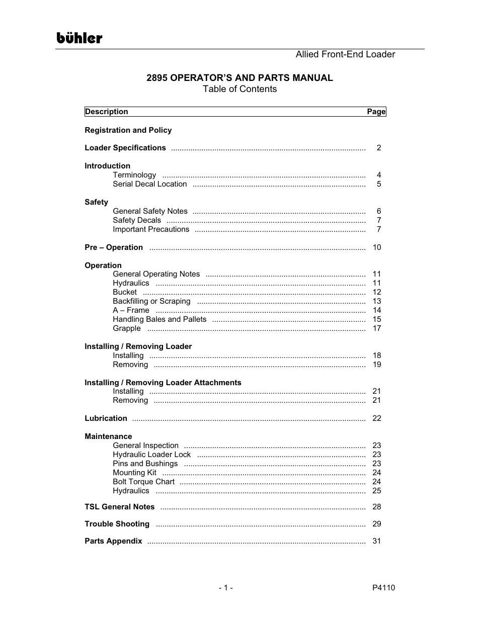 Bühler | Buhler 2895 User Manual | Page 3 / 46