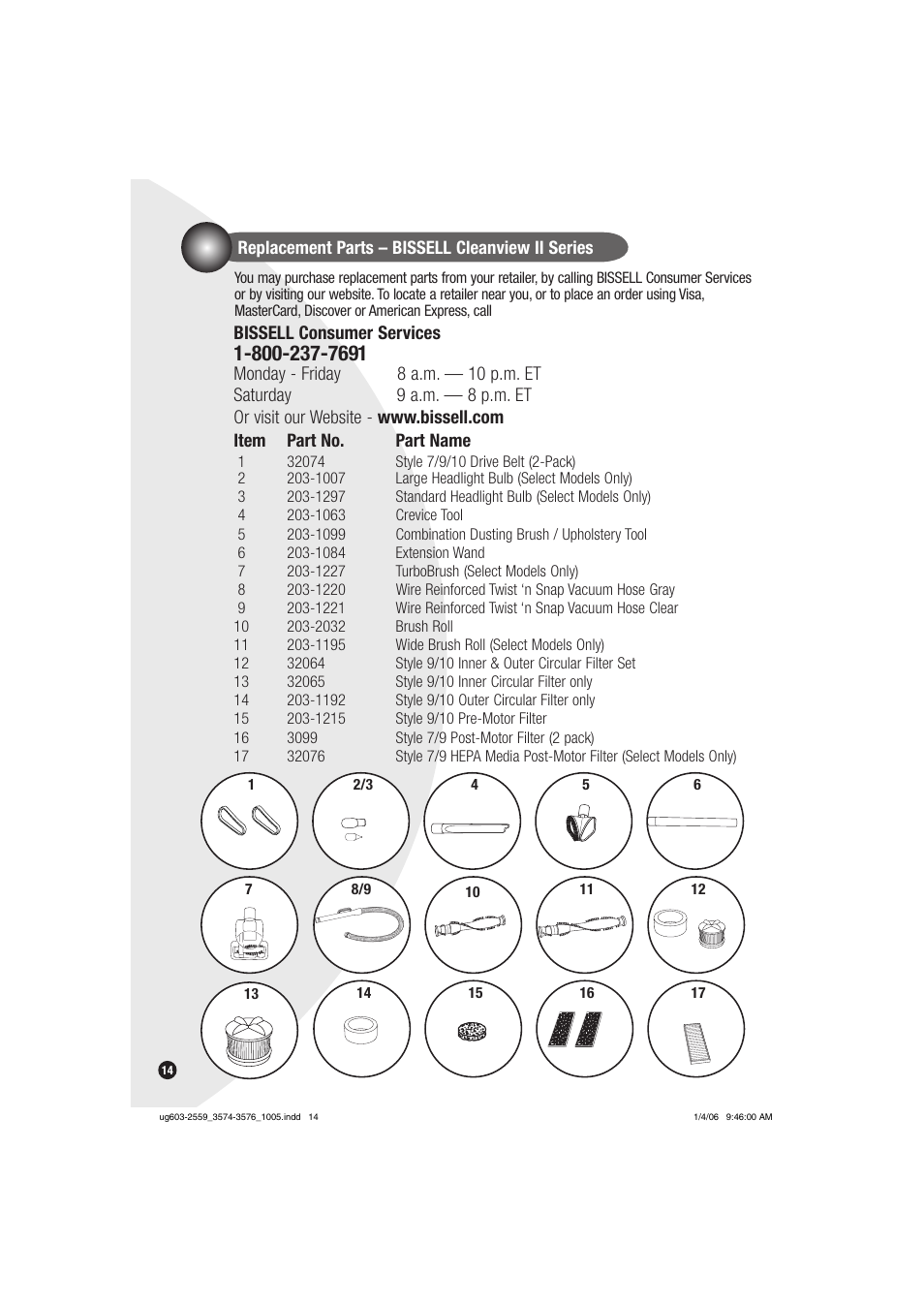 Bissell 3574 User Manual | Page 14 / 16