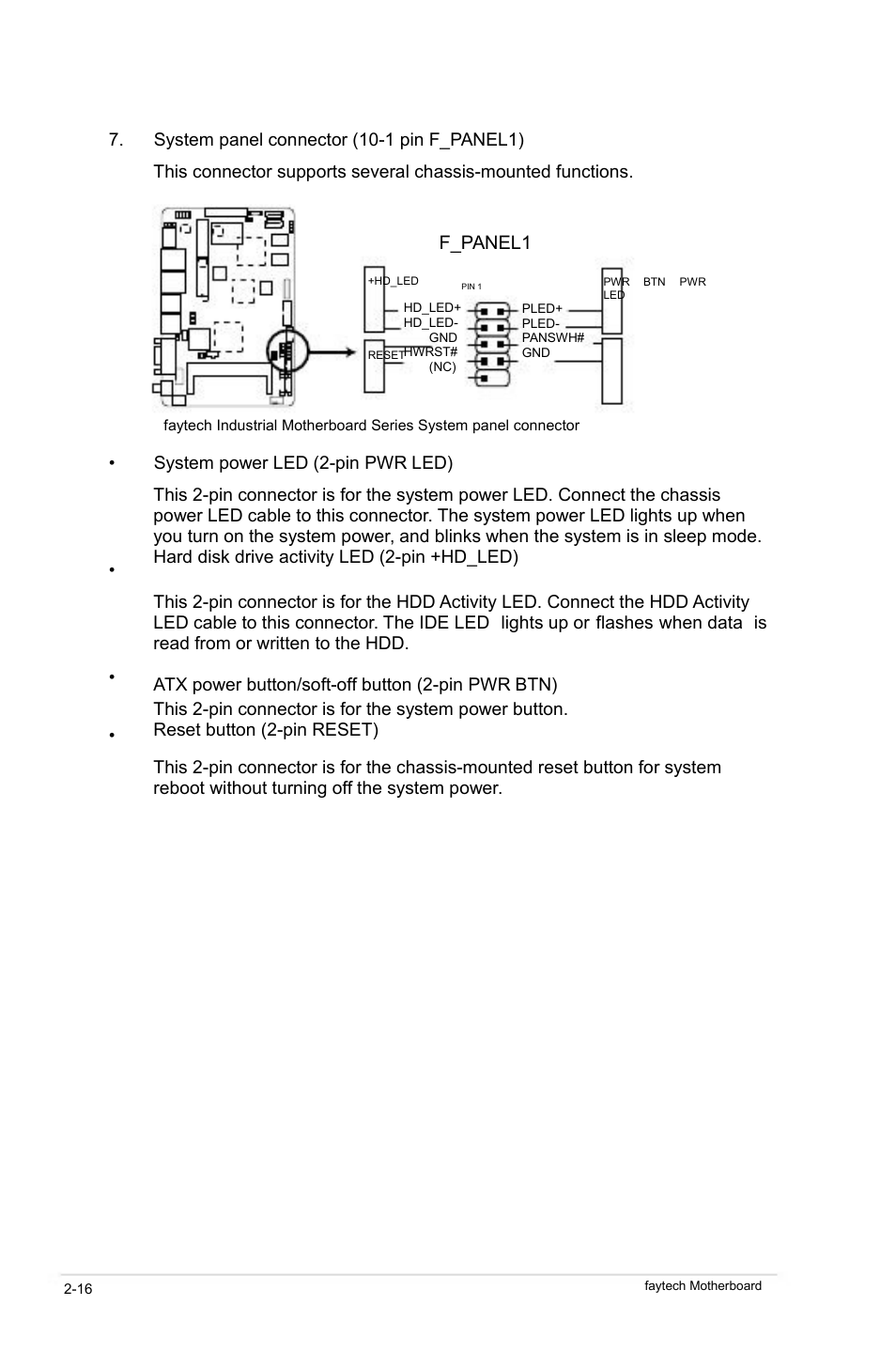 F_panel1 | faytech Industrial Motherboard Series User Manual | Page 24 / 44