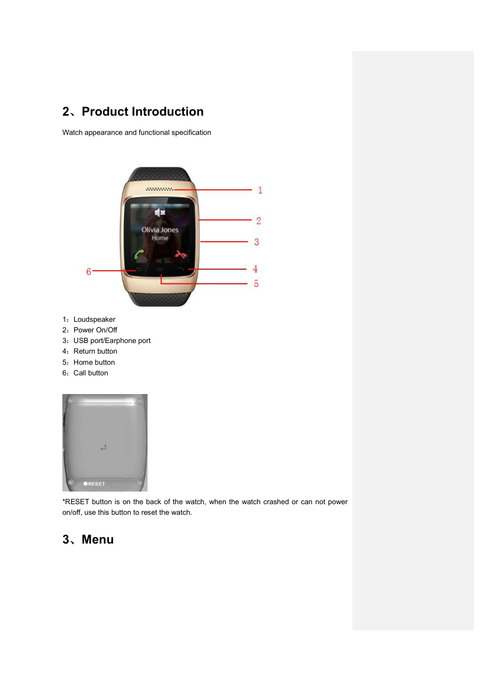 2、product introduction, 3、menu | Flylink BW32 User Manual | Page 2 / 12