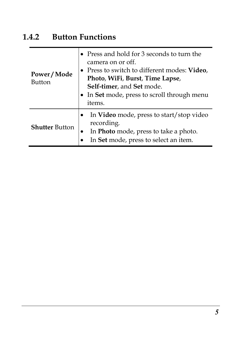 2 button functions | Flylink Full HD WIFI User Manual | Page 16 / 69