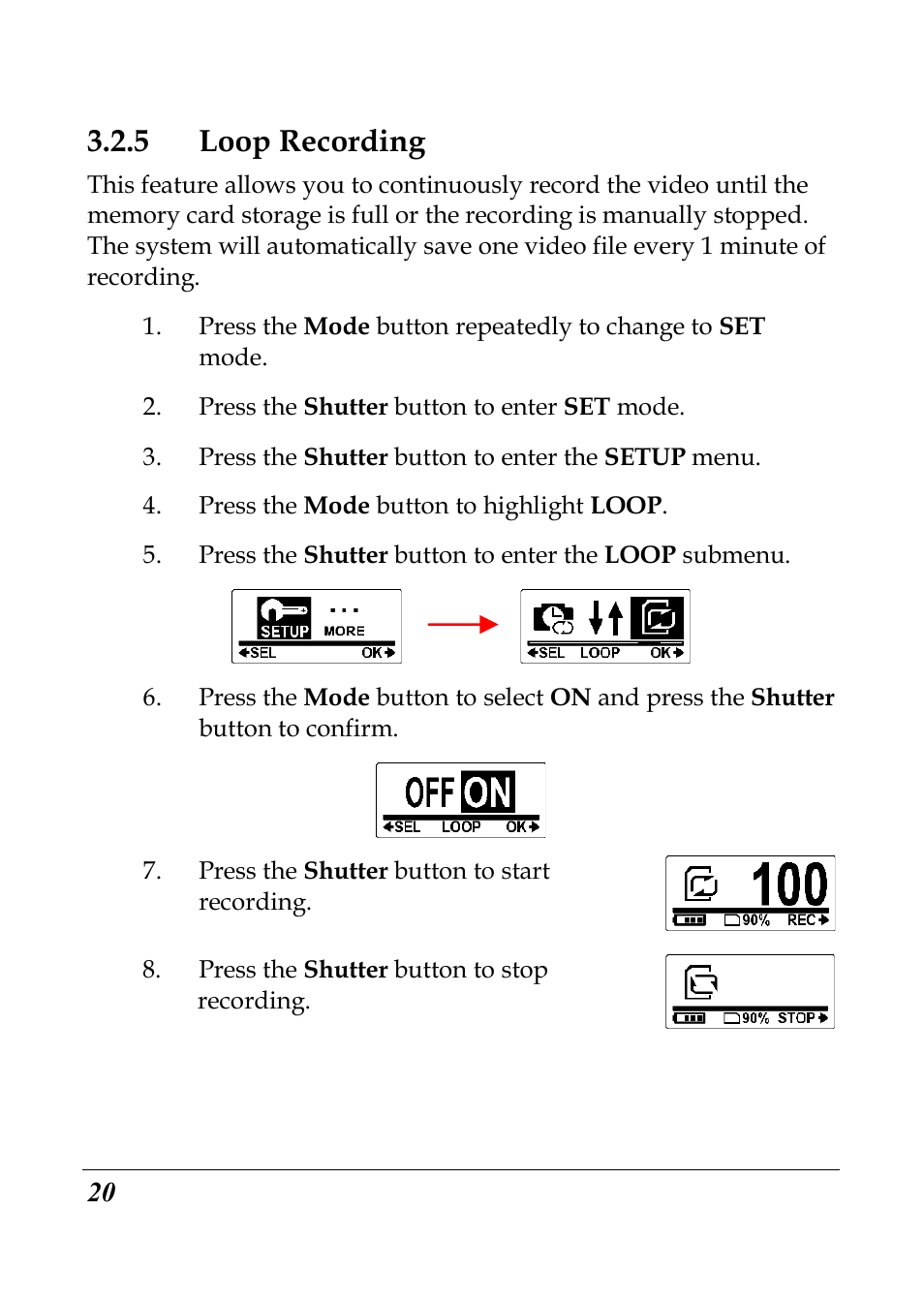 5 loop recording | Flylink Full HD WIFI User Manual | Page 31 / 69